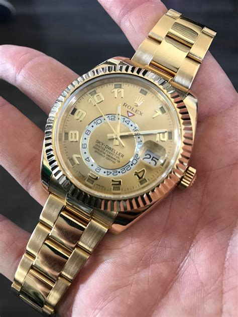 rolex sky dweller yellow gold pre owned|rolex sky dweller watch price.